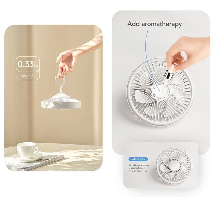 Portable ceiling fan with hook